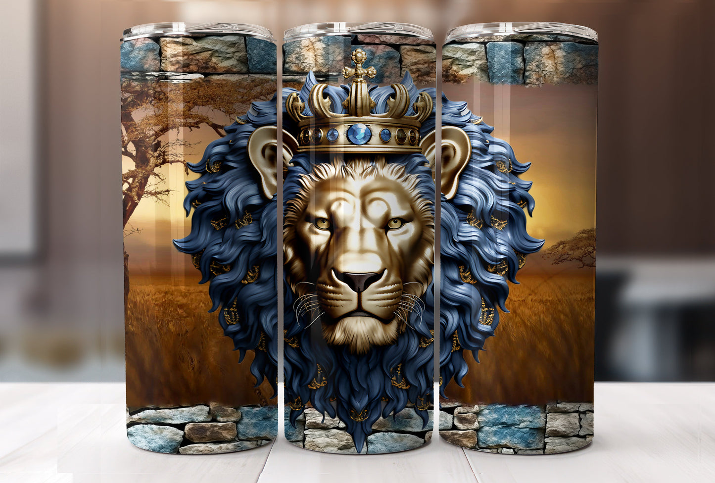 3D Lionhead Tumbler PNG/JPG-2