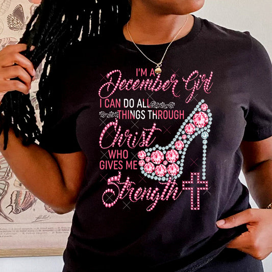 December Girl Pink Shoe DTF Transfer
