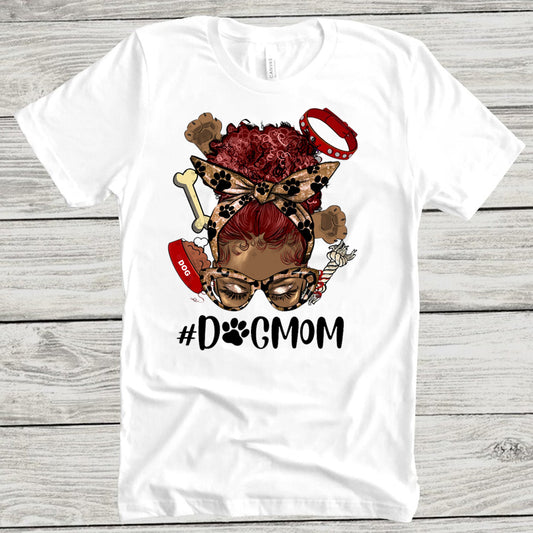 Dog Mom Red Afro Messy DTF Transfer