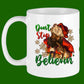 Don't Stop Believin Black Santa Mug Sublimation Transfer