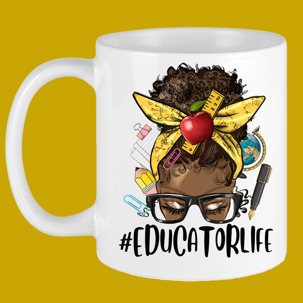 #EducatorLife Messy Bun Mug Sublimation Transfer
