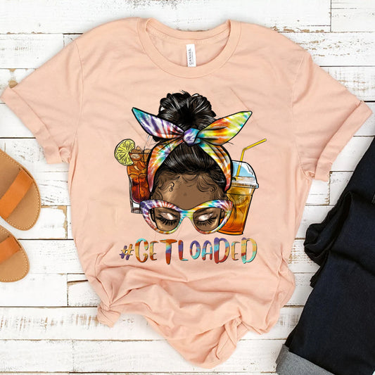 #GetLoaded Straight Hair Bun DTF Transfer