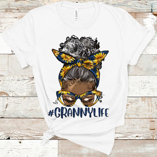 #GrannyLife Afro Messy Bun DTF Transfer