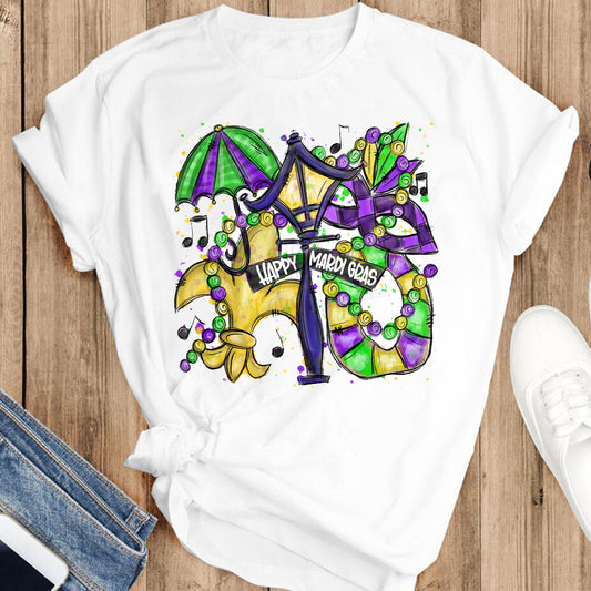Happy Mardi Gras Sublimation Transfer