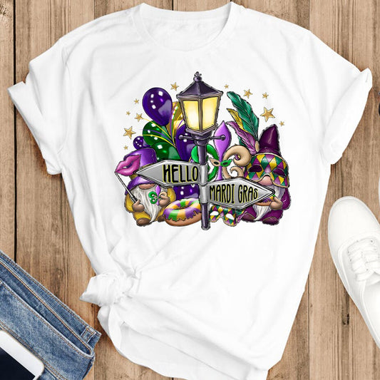 Hello Mardi Gras Sublimation Transfer