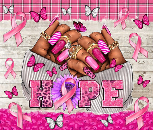 Hope Pink Nails Tumbler Sublimation Transfer