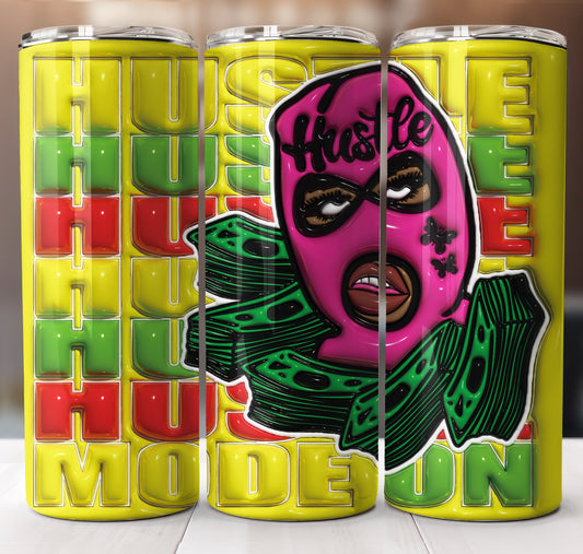 Hustle Mode Puff Inflated Tumbler Sublimation Transfer