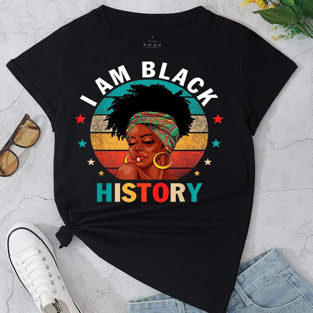 I Am Black History Woman PNG
