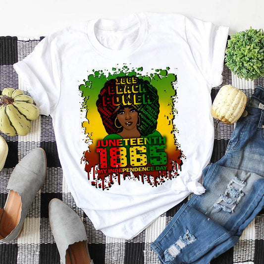 Air Brush Juneteenth 1865 Afro Woman DTF Transfer