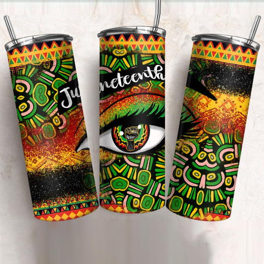 Juneteenth Eye 20 oz UV DTF Tumbler Full Wrap