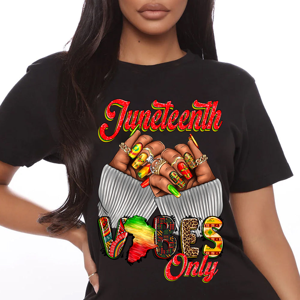 Juneteenth Vibes Only Nails DTF Transfer