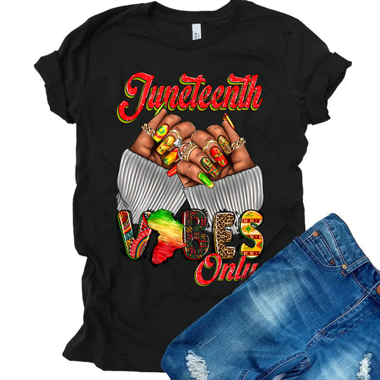 Juneteenth Vibes Only Nails DTF Transfer
