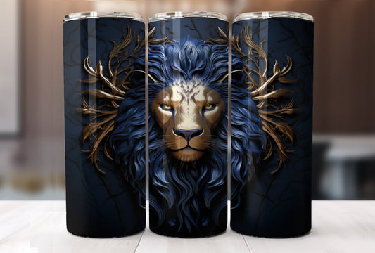 3D Lionhead Tumbler PNG/JPG-4