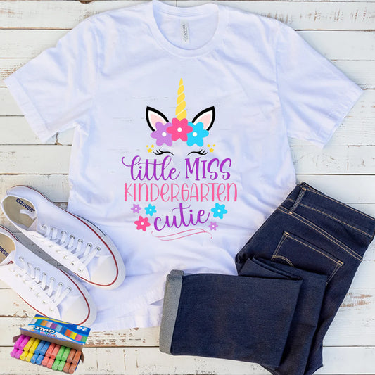 Little Miss Kindergarten Cutie Unicorn DTF Transfer