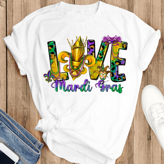 Love Mardi Gras Sublimation Transfer
