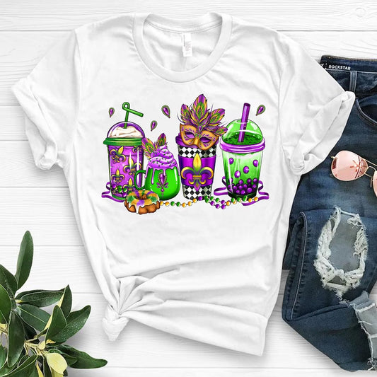 Mardi Gras Drinks Sublimation Transfer
