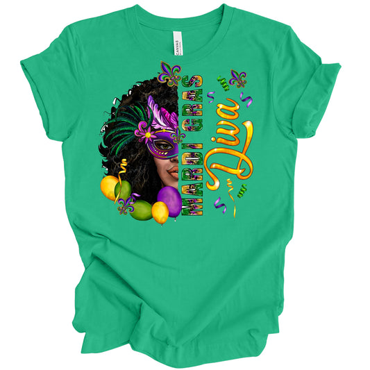 Mardi Gras Half Face Woman DTF Transfer