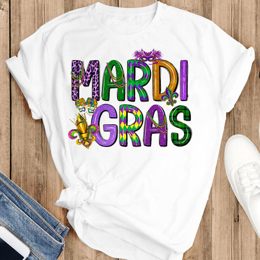 Mardi Gras Words Sublimation Transfer