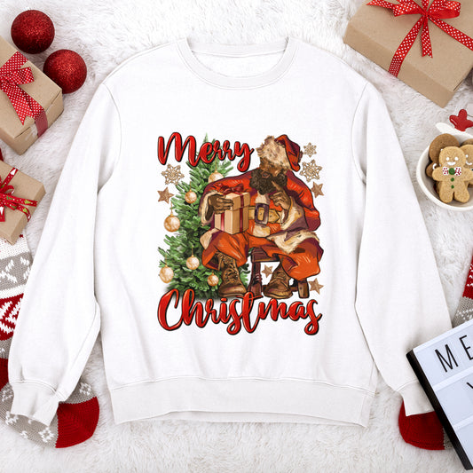 Merry Christmas Black Santa DTF Transfer