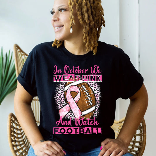Breast Cancer Pink Football DTF Transfer