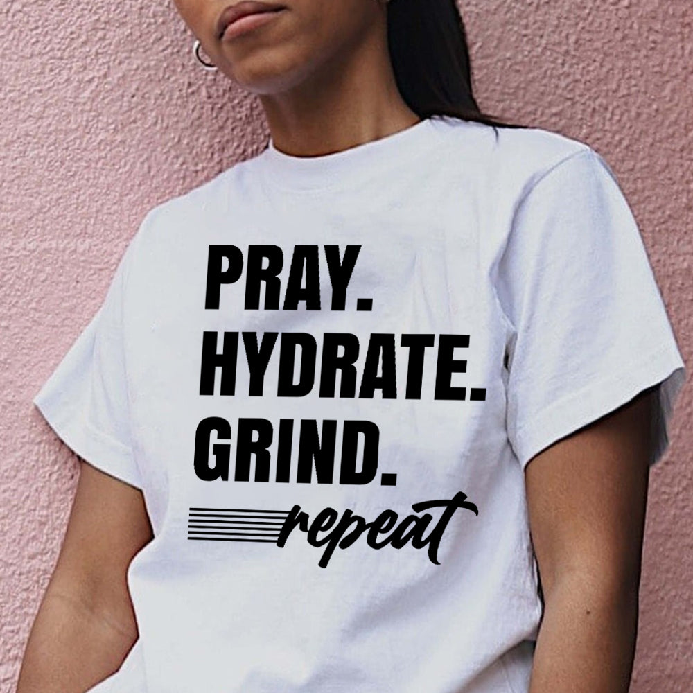 Pray Hydrate Grind Repeat DTF Transfer
