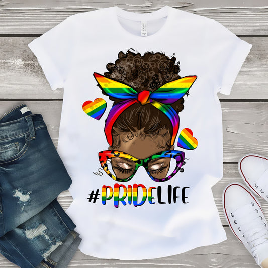 #Pridelife Afro Messy Bun DTF Transfer