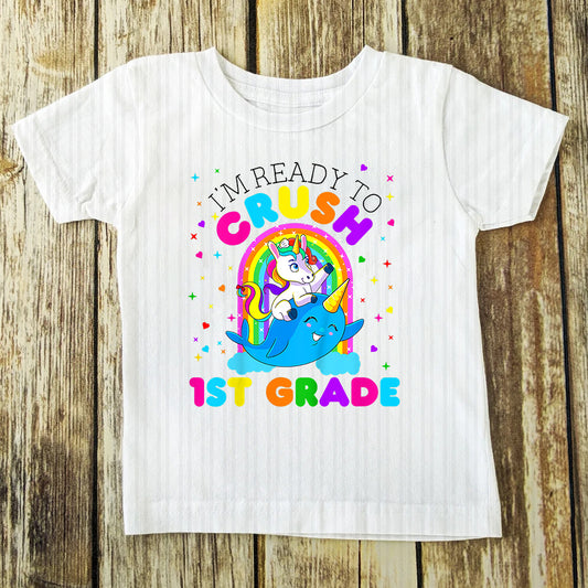 Ready to Crush 1st Grade Whale DTF Transfer