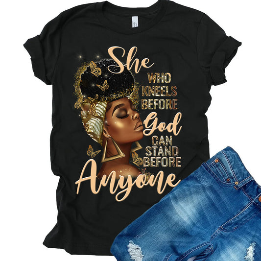 She Who Kneels Gold PNG
