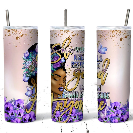 She Who Kneels 20 oz UV DTF Tumbler Full Wrap