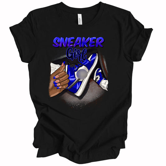 Sneaker Girl DTF Transfer - dark blue