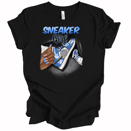Sneaker Girl DTF Transfer - baby blue