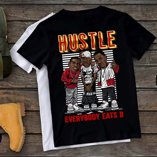 HUSTLE Everybody Eats B DTF Transfer - gold