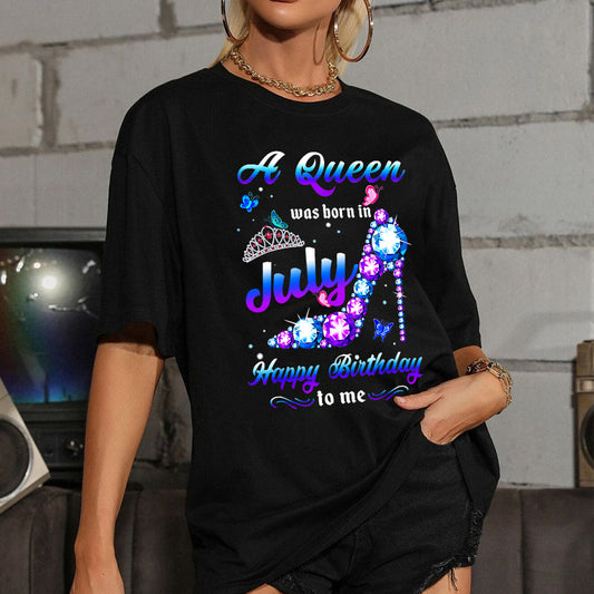 Queen Was Born in July Purple Shoes DTF Transfer
