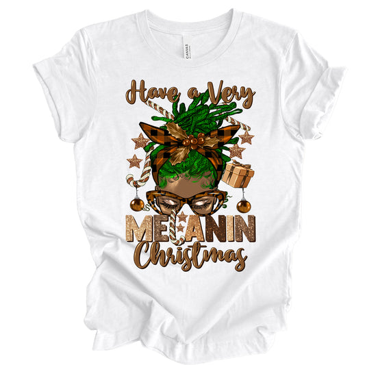 Very Melanin Christmas Green Locs Sublimation Transfer