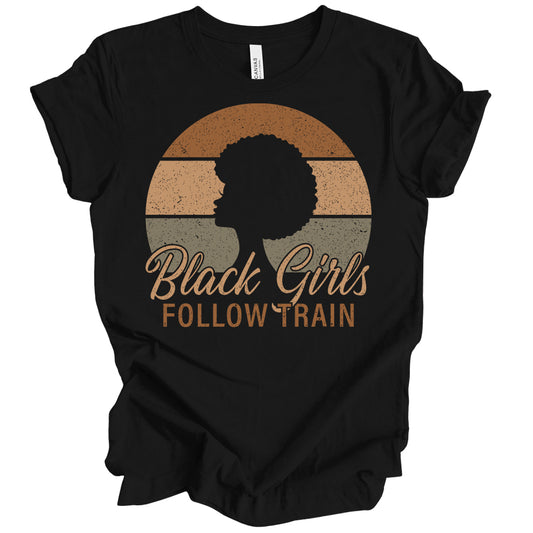 BlackGirlsFollowTrain Brown Sun DTF Transfer