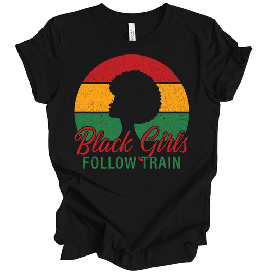 BlackGirlsFollowTrain Sun DTF Transfer