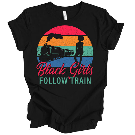 BlackGirlsFollowTrain Sun DTF Transfer