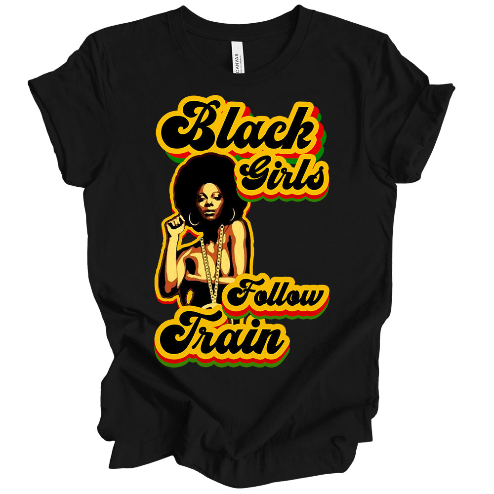 #BlackGirlFollowTrain Retro PNG