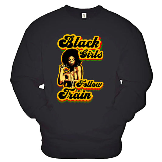#BlackGirlFollowTrain Retro Pocket Sweatshirt