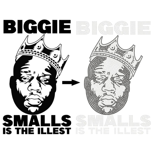 Biggie Illest Rhinestone Transfer