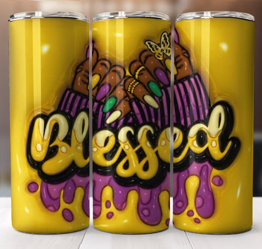 Blessed Puff Inflated Tumbler Sublimation Transfer