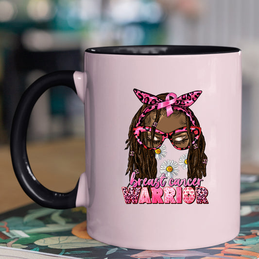 Breast Cancer Warrior Locs Mug UV DTF Stickers