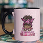 Breast Cancer Warrior Afro Bun Mug UV DTF Stickers
