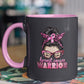 Breast Cancer Warrior Brunette Mug UV DTF Stickers