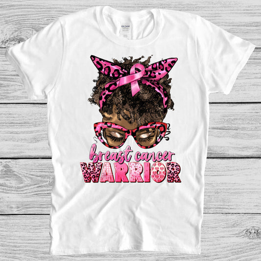 Breast Cancer Warrior Short Curly Sublimation Transfer