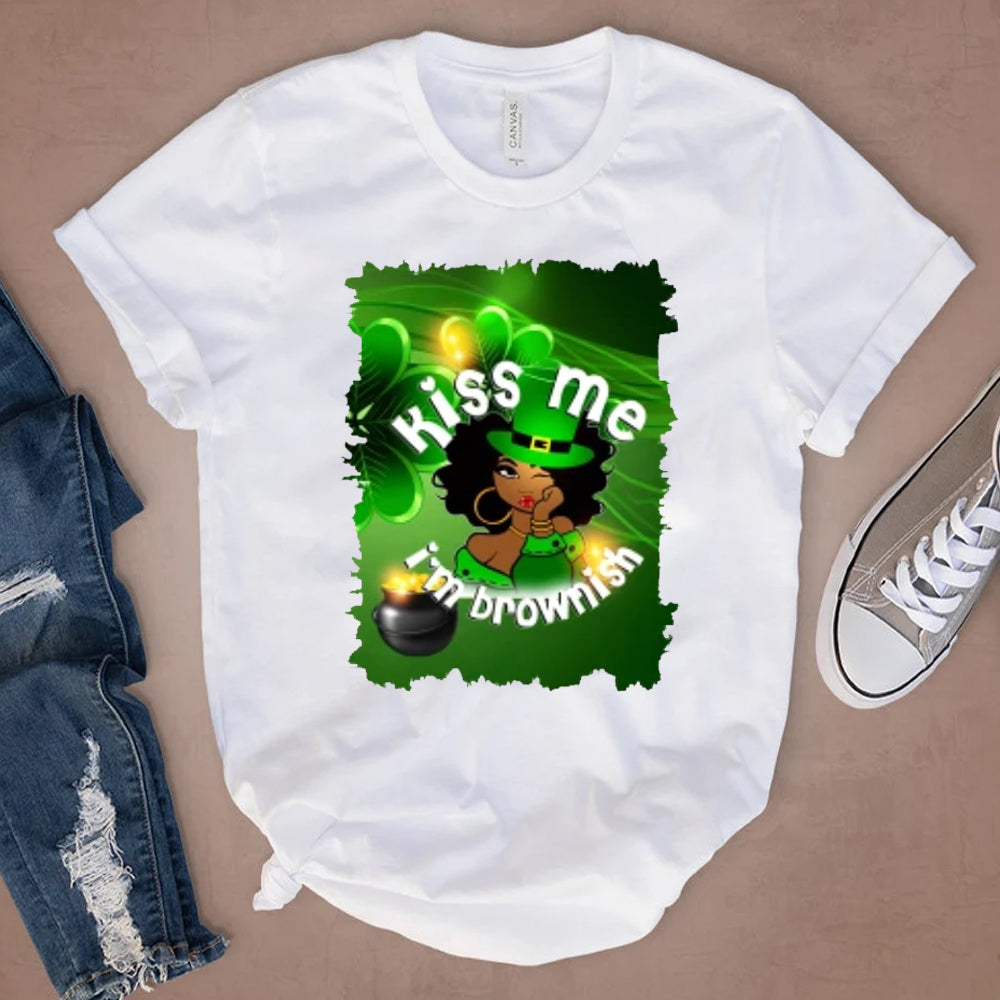 Kiss Me I'm Brownish AOP Sublimation and Chest Design