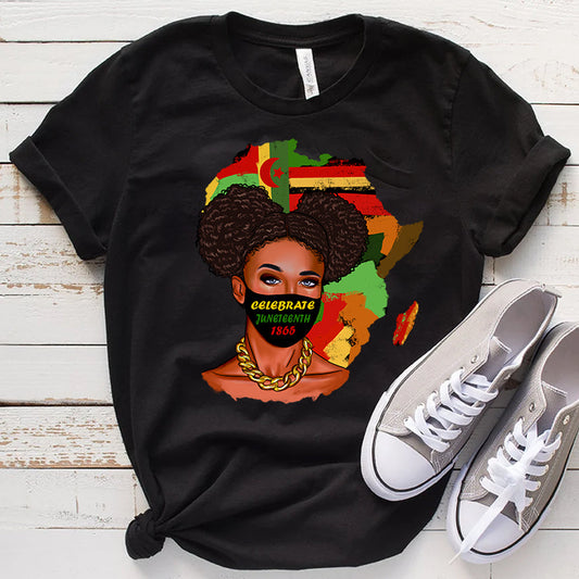Celebrate Juneteenth Africa Mask DTF Transfer