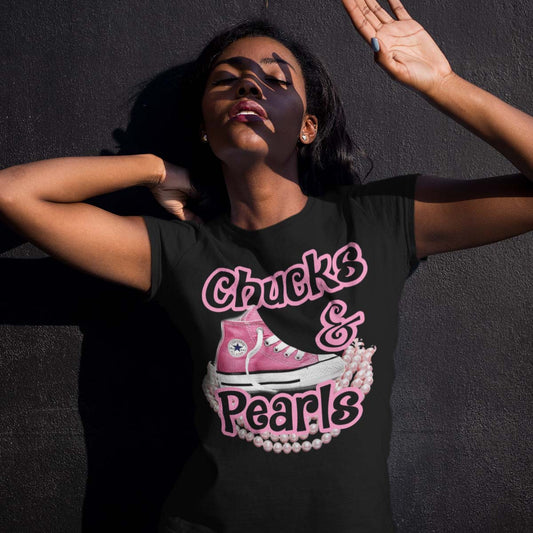 Chucks and Pearls Pink DTF Transfer