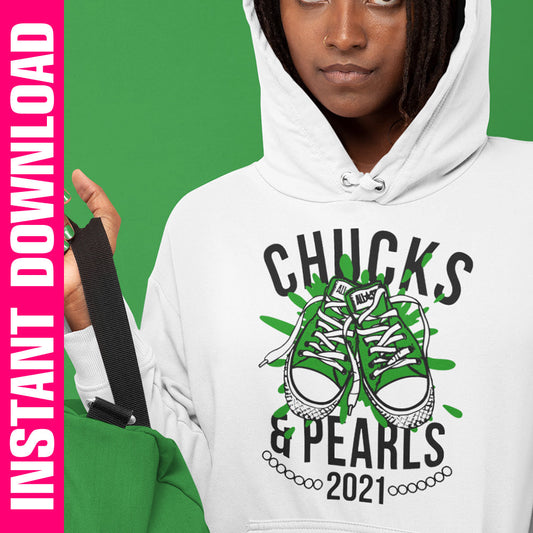 Chucks & Pearls Green Splash PNG SVG