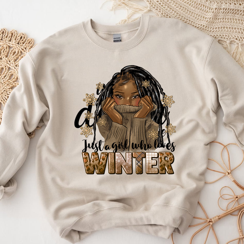 Girl Who Loves Winter Brown Sublimation Transfer